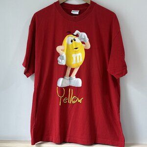M&Ms Shirt Mens XL Red Yellow Chocolate Candy Graphic Tee 100% Cotton M&M's